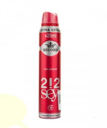 RECORD Womens body spray model Sey212 volume 225 ml sweet - اسپری دئودورانت اسپرت باکارات رژ بیو حجم 200 میل