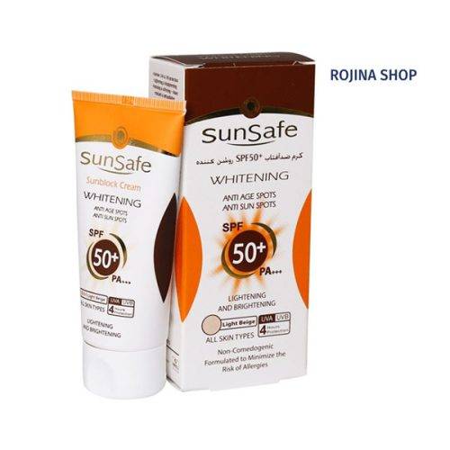 ضد آفتاب روشن کننده سان سیف SPF50 - کرم ضد آفتاب و ضد لک بی رنگ لافارر مناسب پوست خشک SPF50