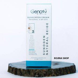 کرم ضد آفتاب ژنوبایوتیک پوست خشک و نرمال بژ طبیعی