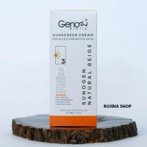 کرم ضد آفتاب پوست چرب و مختلط ژنوبایوتیک بژ طبیعی