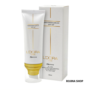 کرم ضدآفتاب SPF50 بی رنگ مناسب انواع پوست لدورا کر ۸۰ میلی لیتر