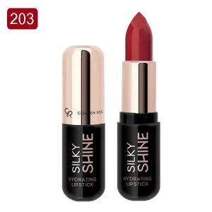 رژ لب جامد گلدن رز مدل سیلکی شاین شماره 203